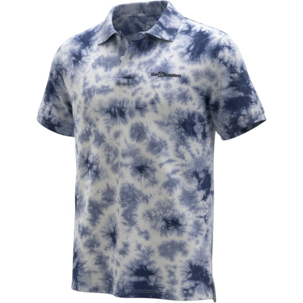 Disney Walt Disney World Tie-Dye Polo Shirt Blue White Size Medium Authentic